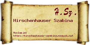 Hirschenhauser Szabina névjegykártya